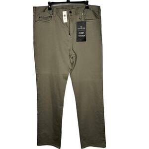 NWT BANANA REPUBLIC Skinny Traveler Pant Men's Sz 38/34 Olive Green Cotton